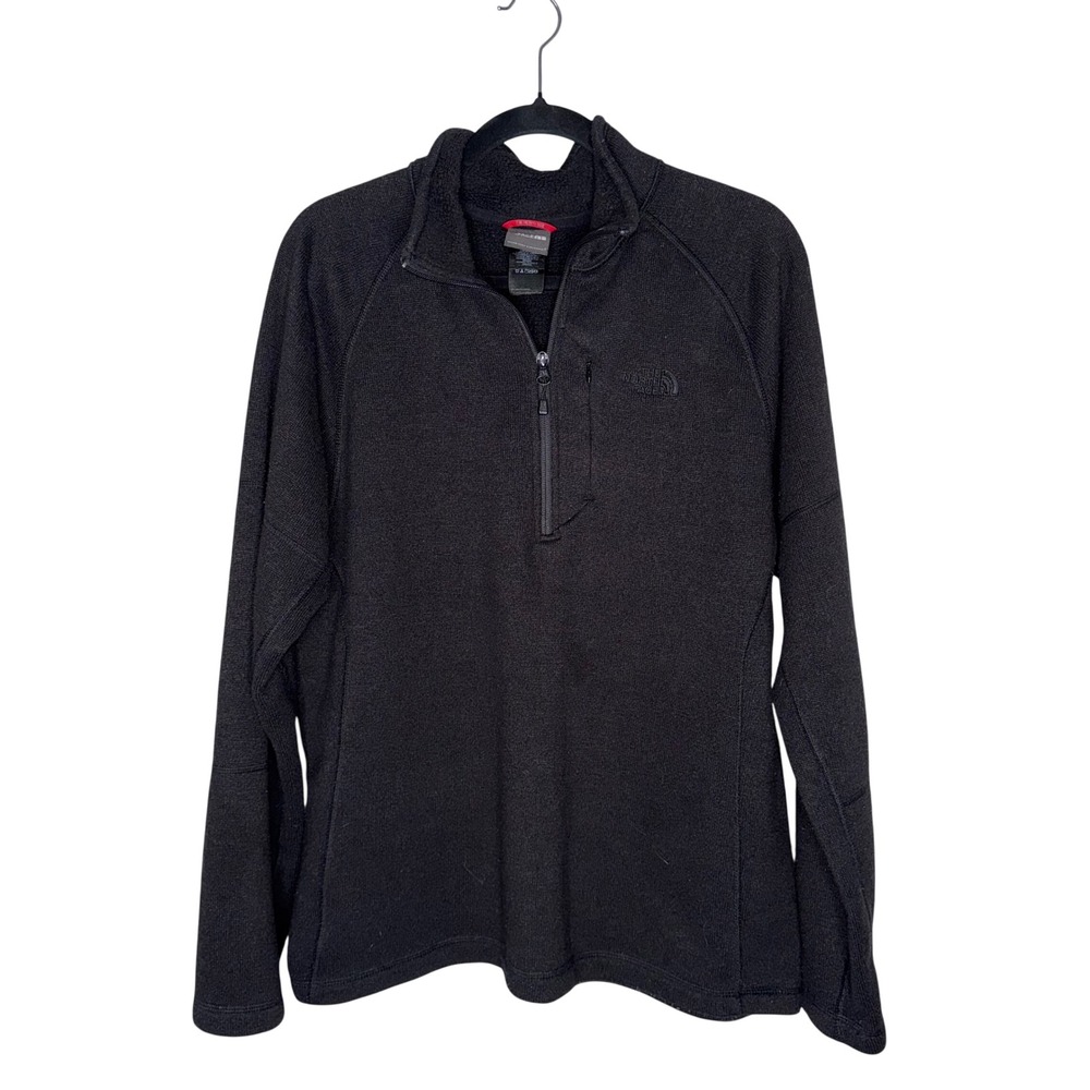 The North Face Gordon Lyons Mens Black Quarter Zip Fleece Sweater Pullover Large